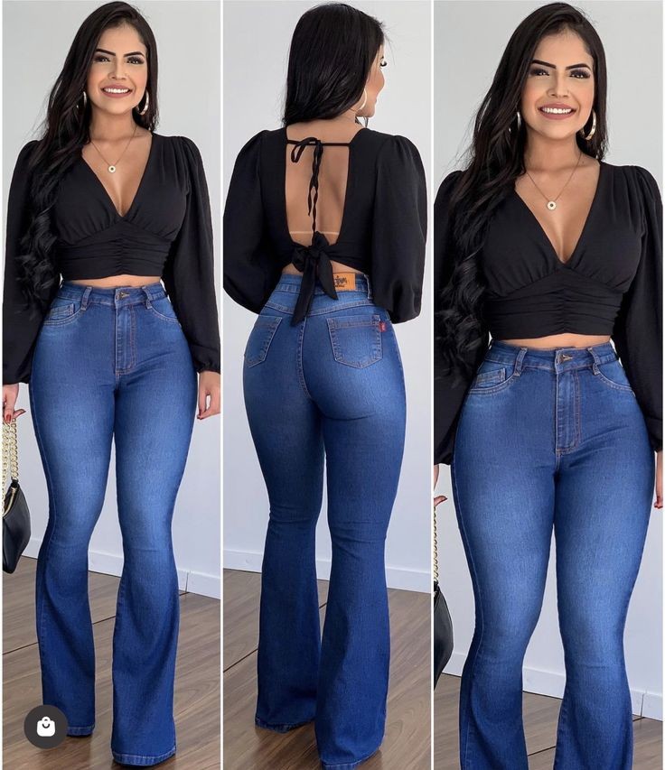 Pantalón de mezclilla acampanado